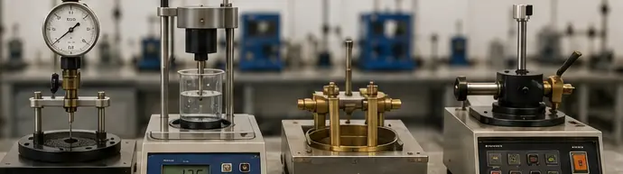 Bitumen and asphalt testing equipment in the laboratory