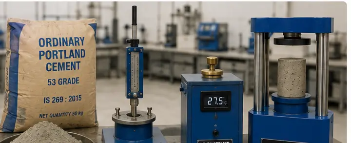 Cement testing equipment in the laboratory