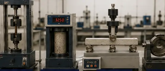 Steel and reinforcement testing equipment in the laboratory